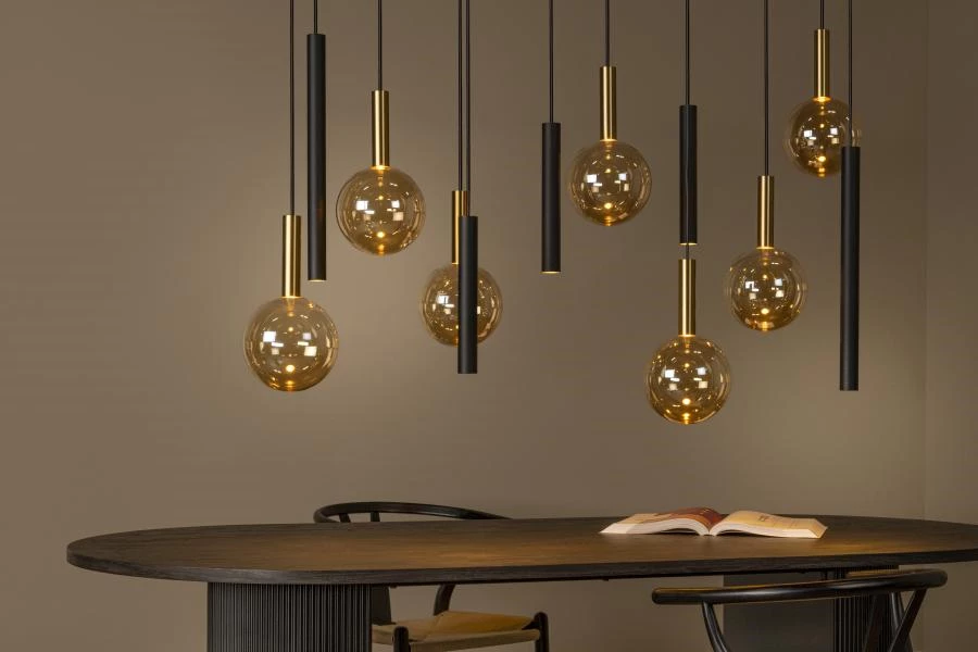 Lucide JOSIANE - Hanglamp - 7xG9 ,5xGU10M- Zwart - sfeer 1